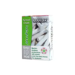 گچ تحریر سفید بدون گرد و غبار بسته 10 تایی مارلیک