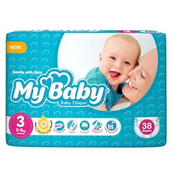 پوشک مای بیبی آبی سری مهربان با پوست سایز 3