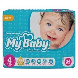 پوشک مای بیبی آبی سری مهربان با پوست سایز 4