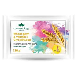 صابون کاسمکولوژی حاوی گلیسیرینه جوانه گندم و ویتامین E وزن 120 گرم