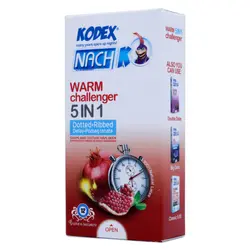 کاندوم تاخیری ناچ کدکس KODEX مدل Warm Challenger 5in1 بسته 12 عددی