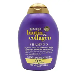 شامپو حجم دهنده و ضخیم کننده بیوتین و کلاژن او جی ایکس Ogx فاقد سولفات 385 میل