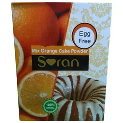 پودر کیک نیمه آماده پرتقالی بدون نیاز به تخم‌مرغ با شکر قهوه‌ای 450 گرمی-توس سویا(سوران)