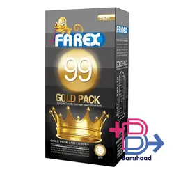 کاندوم تاخیری وخاردار فارکس مدل Gold 99 بسته 12 عددی