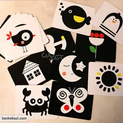 کارت های سیاه و سفید نوزاد _ ماه کوچولو