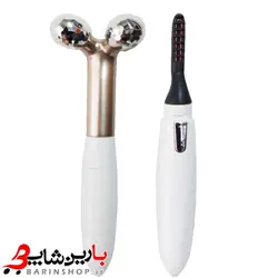 فر کننده مژه و ماساژور صورت 2 کاره مدل eyelash curler