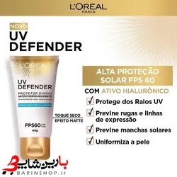 کرم ضد آفتاب لورال بی رنگ ساخت فرانسه SPF60