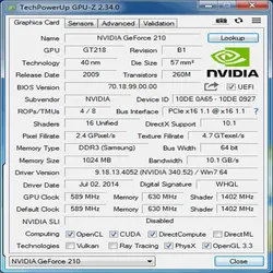 کارت گرافیک توربو چیپ مدل GT210-1GB-DDR3