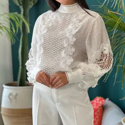 شومیز مجلسی زنانه حریر ارگانزا مدل آسمان