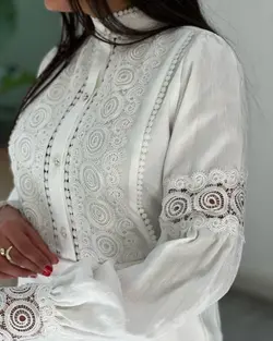 شومیز زنانه مجلسی حریر و گیپور مدل ساناز