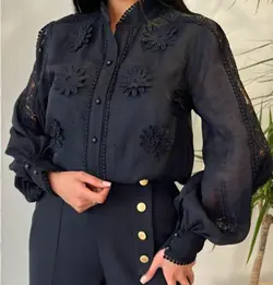 شومیز زنانه مجلسی حریر ارگانزا مدل هانا