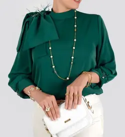 شومیز زنانه مجلسی کرپ جواهر دوزی مدل یلدا