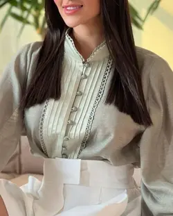 شومیز زنانه مجلسی حریر ارگانزا مدل آترین _ کد 116