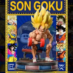 فیگور طرح دراگون بال Dragon Ball مدل سوپر سایان گوکو Super Saiyan Goku دمبل به دست