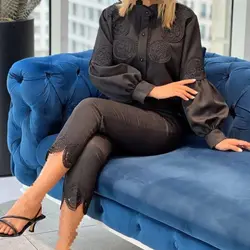 شومیز زنانه مجلسی کتان لمه مدل درنا _ کد 130