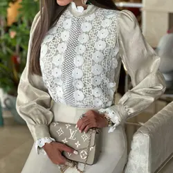 شومیز زنانه مجلسی کتان کریستال مدل پریسا _ کد 129