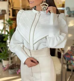 شومیز زنانه مجلسی کتان لمه  مدل دیبا  _ کد 126