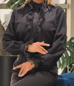شومیز زنانه مجلسی کتان لمه مدل درنا _ کد 131