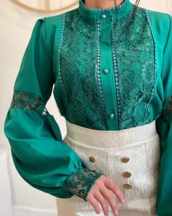 شومیز زنانه مجلسی کرپ درجه یک مدل هیما کد 135