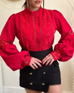 شومیز زنانه مجلسی کرپ درجه یک مدل هیما کد 135