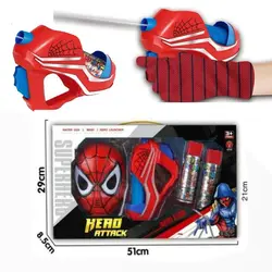 ست ایفای نقش مدل تارپرتاپ کن مرد عنکبوتی طرح ماسک و اسپری مجموعه 4 عددی