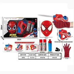 ست ایفای نقش مدل تارپرتاپ کن مرد عنکبوتی طرح ماسک و اسپری مجموعه 4 عددی