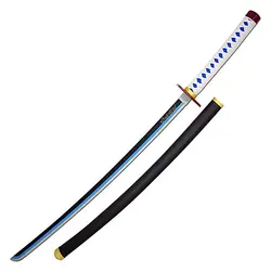 شمشیر چوبی 1 متری مدل گیو تومیوکا Giyu Tomioka طرح شیطان کش Demon Slayer کد 02