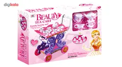 اسباب بازی ست چای خوری و چرخ دستی چای ژیونگ چنگ مدل Beauty Tea Cart Set 008-36A