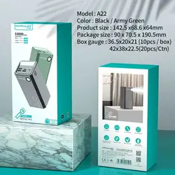 پاوربانک کانفلون 50000 ظرفیت مدل A22 همراه با کابل 100% اصلی