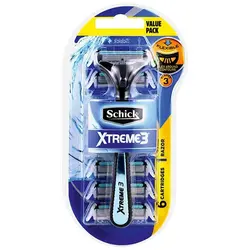 خودتراش 3 تیغه مدل اكستريم همراه با 6 تيغ يدک شیک