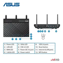 روتر وایرلس AC1750 ایسوس مدل ASUS RT-AC66U