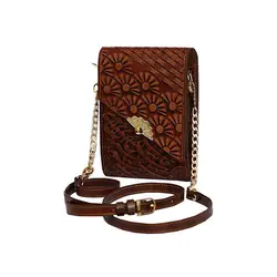 کیف دوشی زنانه چرم نگار طرح شعر و صدف مدل ۲۰۷۰۷۵