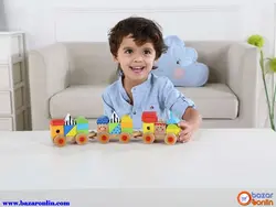 اسباب بازی چوبی قطار اشکال هندسی