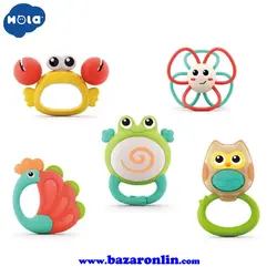 جغجغه حیوانات هولاتویز مدل E318B ست 5 عددی