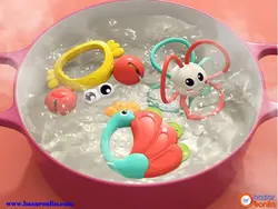 جغجغه حیوانات هولاتویز مدل E318B ست 5 عددی