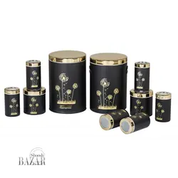 سرویس آشپزخانه 10 پارچه قاصدک مشکی درب طلایی بهازکالا