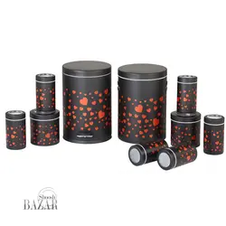 سرویس آشپزخانه 10 پارچه دل آرا مشکی قرمز بهاز کالا
