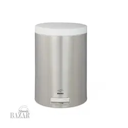 سطل زباله پدالدار 6 لیتری استیل درسفید بهازکالا