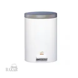 سطل زباله پدالدار 6 لیتری سفید براق در استیل بهازکالا