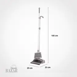 ست جارو و خاک انداز مخزن دار دسته بلند لیمون