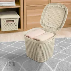سبد رخت دربدار کوچک طرح بافت لیمون کد 2135