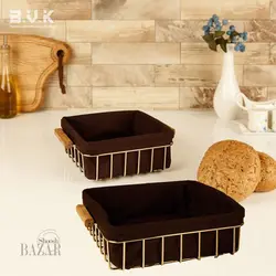 سبد فلزی پارچه ای مربع بی وی کی طرح کاریزما طلایی