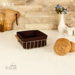 سبد فلزی پارچه ای مربع بی وی کی طرح کاریزما طلایی