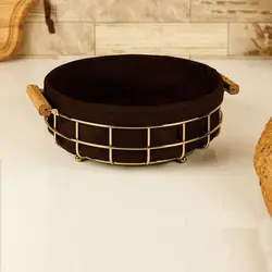 سبد فلزی پارچه ای گرد بی وی کی طرح کاریزما طلایی