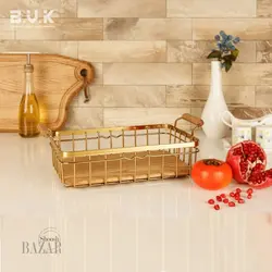 سبد فلزی مستطیل بی وی کی طرح کاریزما طلایی