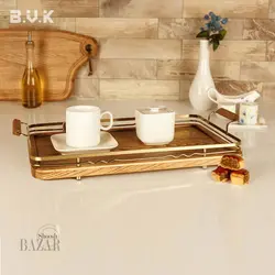 سینی مستطیل بی وی کی طرح کاریزما طلایی کد 411942