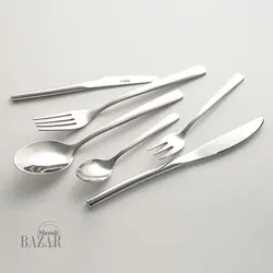 سرویس قاشق و چنگال 124 پارچه ناب استیل مدل فلورانس