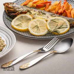 سرویس قاشق و چنگال ۹۸ پارچه ناب استیل مدل امپریال