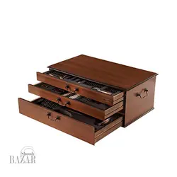 سرویس قاشق و چنگال 116پارچه ناب استیل مدل امپریال جعبه چوبی