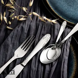 سرویس قاشق و چنگال 116پارچه ناب استیل مدل امپریال جعبه چوبی